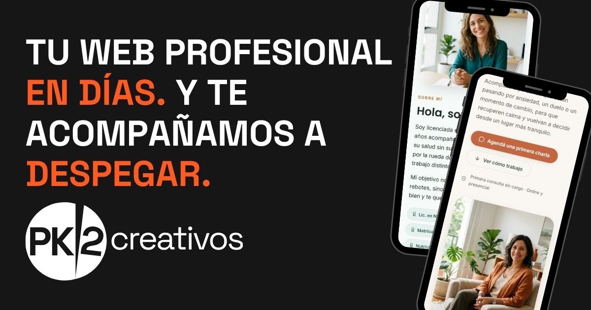 Página web profesional en días + acompañamiento · PK2 Creativos